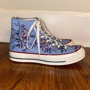 Floral Embroidered Converse High Tops